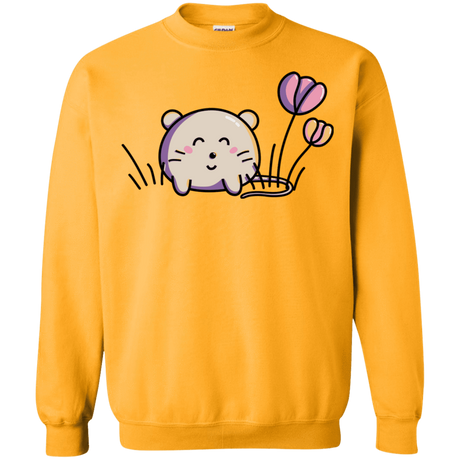 Sweatshirts Gold / S Kawaii Mouse and Tulips Crewneck Sweatshirt