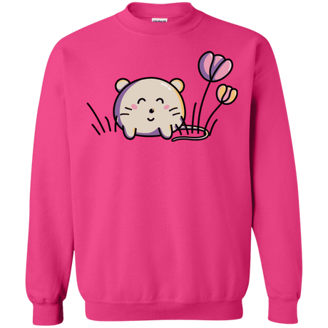 Sweatshirts Heliconia / S Kawaii Mouse and Tulips Crewneck Sweatshirt