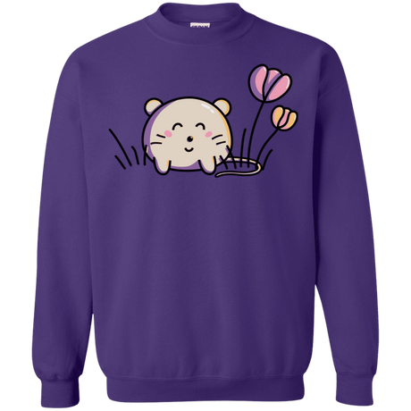 Sweatshirts Purple / S Kawaii Mouse and Tulips Crewneck Sweatshirt