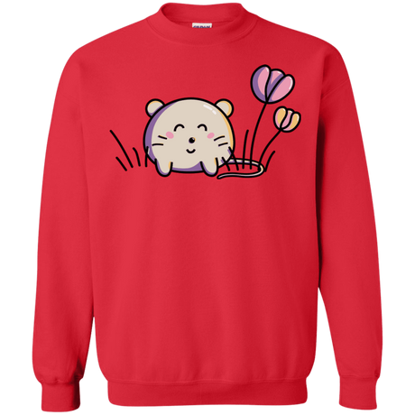 Sweatshirts Red / S Kawaii Mouse and Tulips Crewneck Sweatshirt