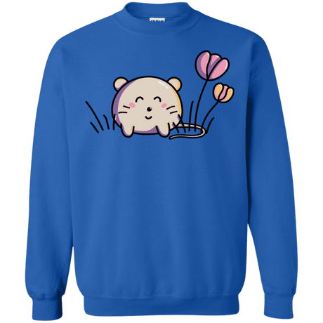 Sweatshirts Royal / S Kawaii Mouse and Tulips Crewneck Sweatshirt