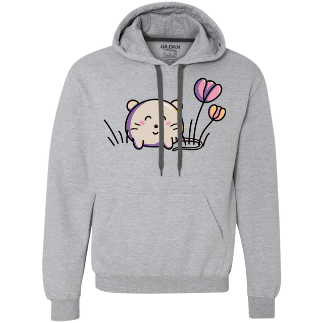 Sweatshirts Sport Grey / S Kawaii Mouse and Tulips Premium Fleece Hoodie