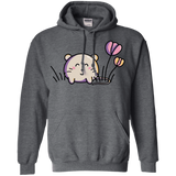 Sweatshirts Dark Heather / S Kawaii Mouse and Tulips Pullover Hoodie