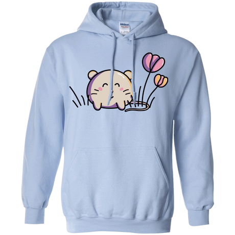 Sweatshirts Light Blue / S Kawaii Mouse and Tulips Pullover Hoodie