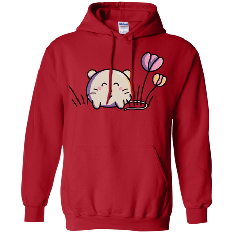 Sweatshirts Red / S Kawaii Mouse and Tulips Pullover Hoodie