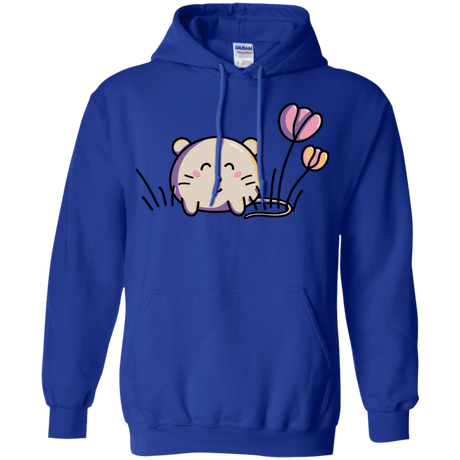 Sweatshirts Royal / S Kawaii Mouse and Tulips Pullover Hoodie