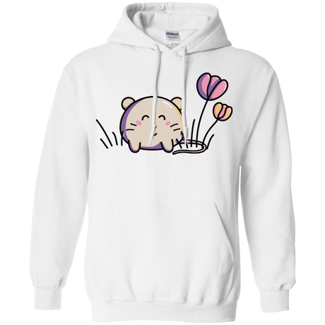 Sweatshirts White / S Kawaii Mouse and Tulips Pullover Hoodie