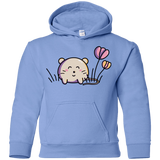 Sweatshirts Carolina Blue / YS Kawaii Mouse and Tulips Youth Hoodie