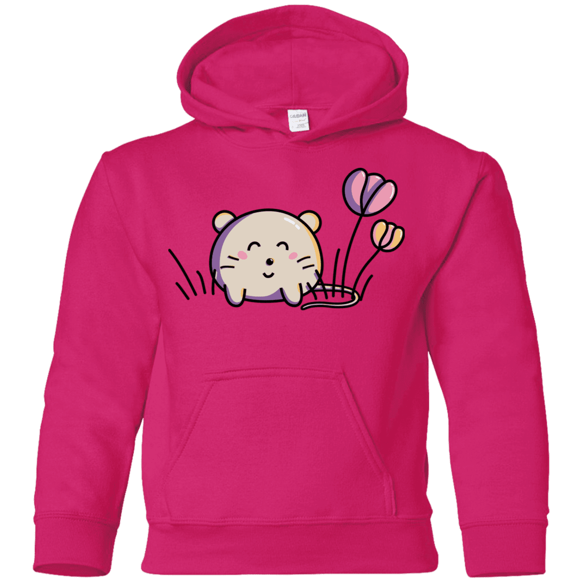 Sweatshirts Heliconia / YS Kawaii Mouse and Tulips Youth Hoodie