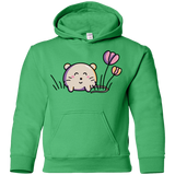 Sweatshirts Irish Green / YS Kawaii Mouse and Tulips Youth Hoodie