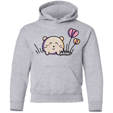 Sweatshirts Sport Grey / YS Kawaii Mouse and Tulips Youth Hoodie