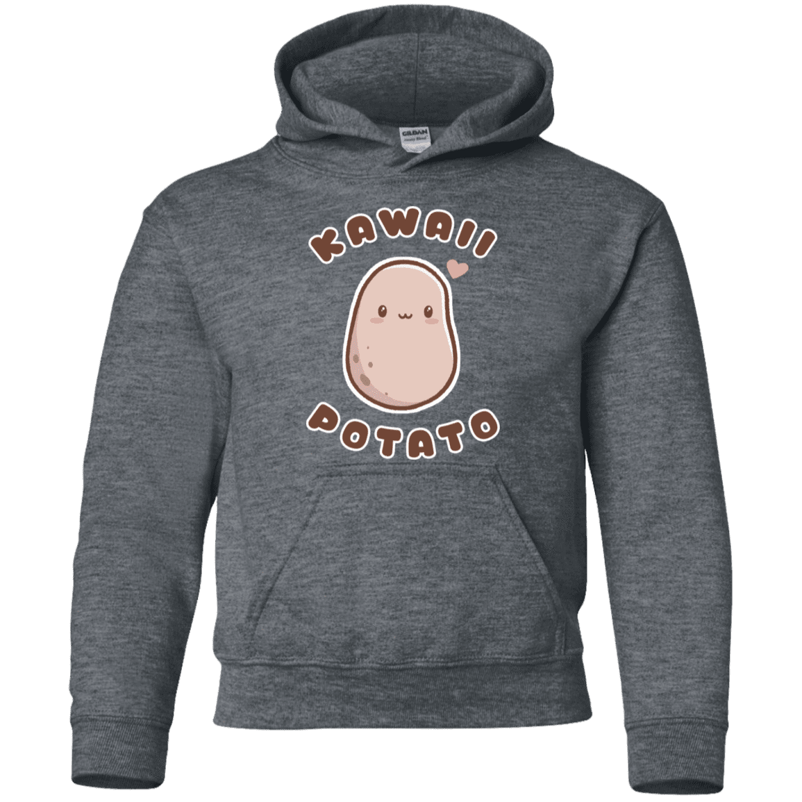 Sweatshirts Dark Heather / YS Kawaii Potato Youth Hoodie