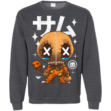 Sweatshirts Dark Heather / Small Kawaii Pumpkin Crewneck Sweatshirt