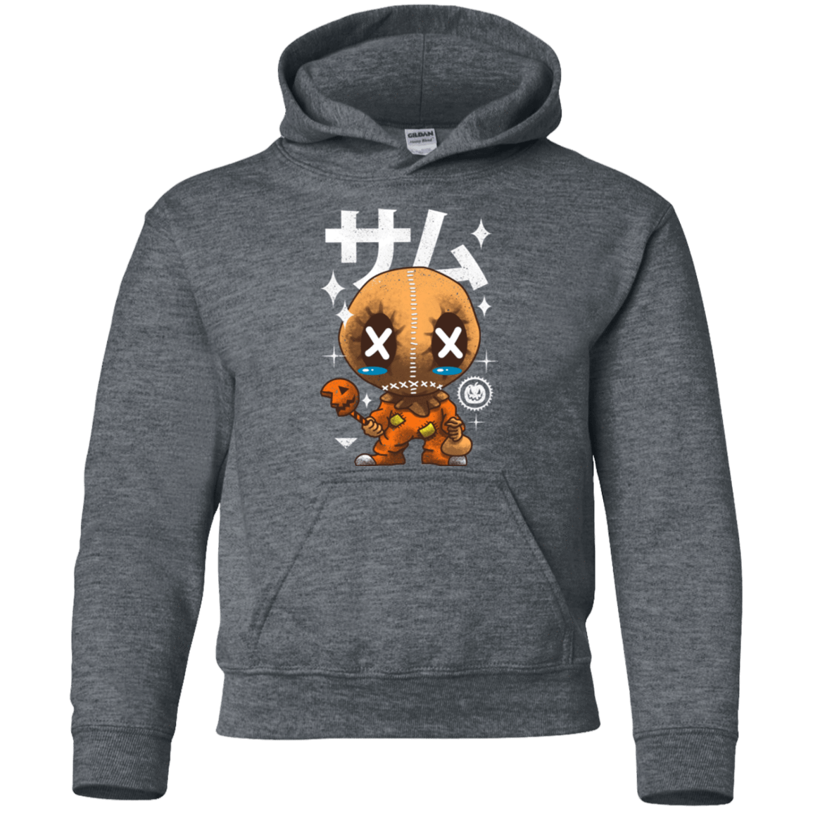 Sweatshirts Dark Heather / YS Kawaii Pumpkin Youth Hoodie