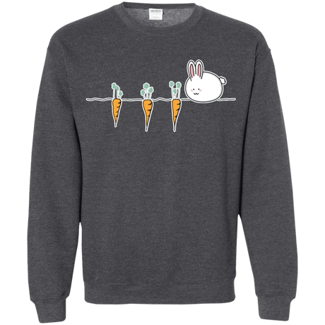 Sweatshirts Dark Heather / S Kawaii Rabbit and Carrots Crewneck Sweatshirt