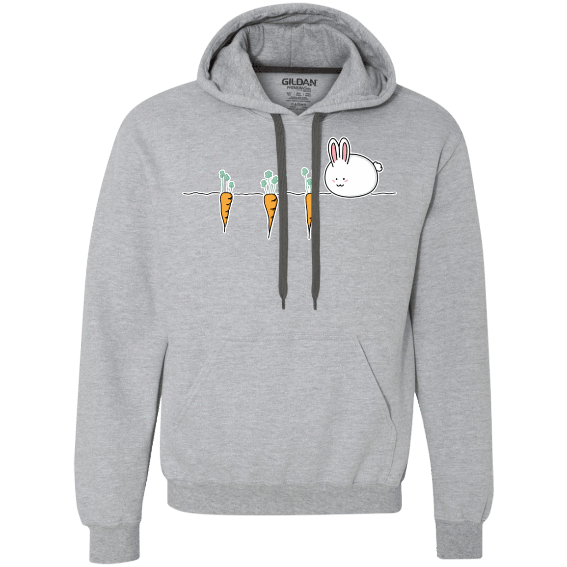 Sweatshirts Sport Grey / S Kawaii Rabbit and Carrots Premium Fleece Hoodie