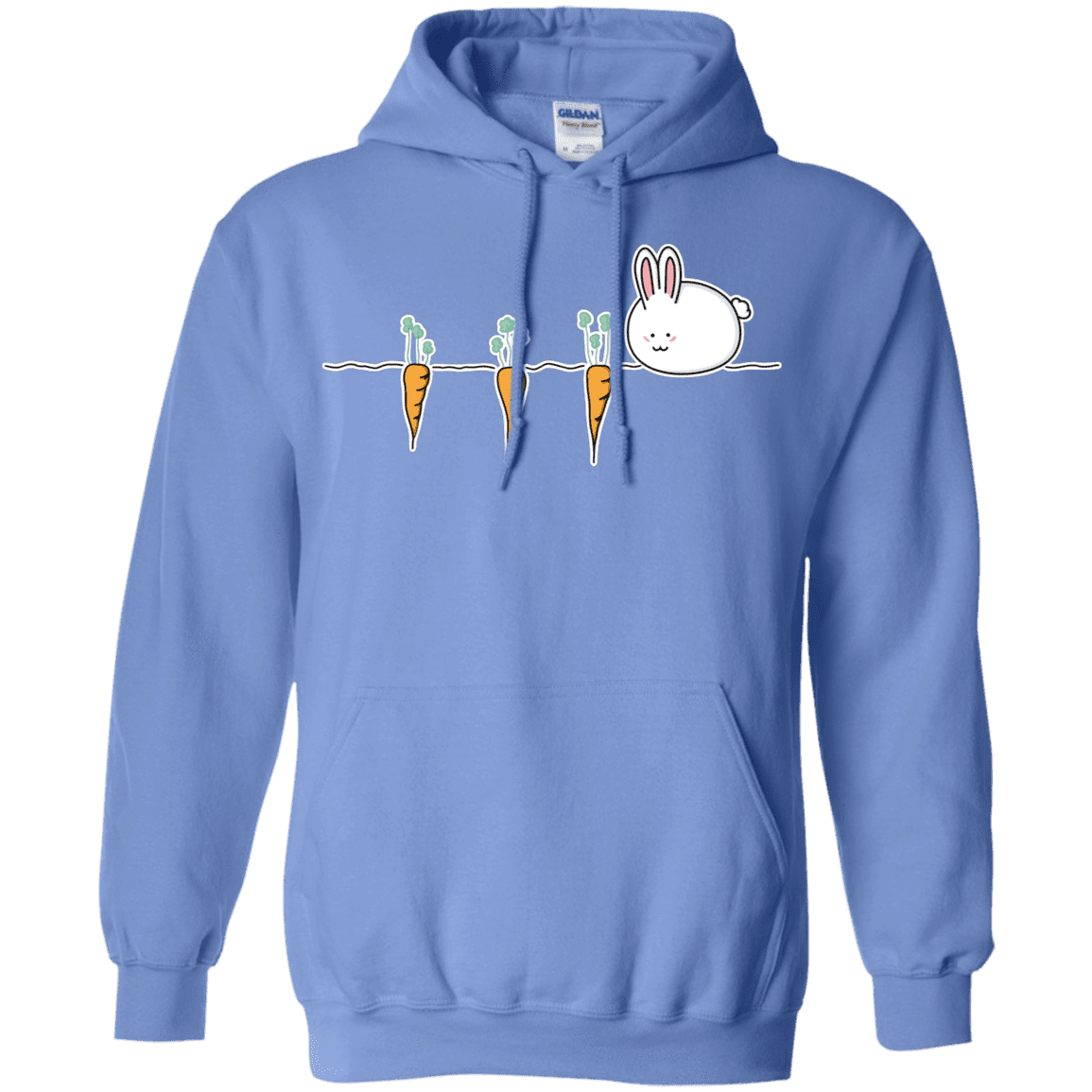 Sweatshirts Carolina Blue / S Kawaii Rabbit and Carrots Pullover Hoodie