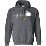 Sweatshirts Dark Heather / S Kawaii Rabbit and Carrots Pullover Hoodie