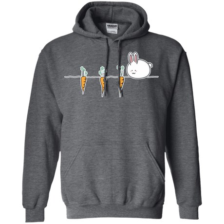 Sweatshirts Dark Heather / S Kawaii Rabbit and Carrots Pullover Hoodie