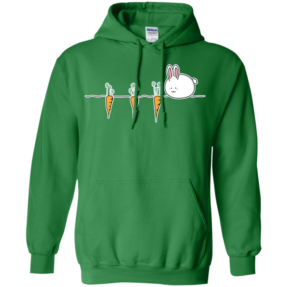 Sweatshirts Irish Green / S Kawaii Rabbit and Carrots Pullover Hoodie