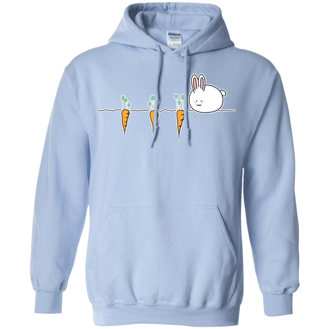 Sweatshirts Light Blue / S Kawaii Rabbit and Carrots Pullover Hoodie