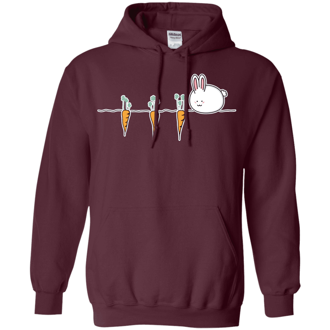 Sweatshirts Maroon / S Kawaii Rabbit and Carrots Pullover Hoodie