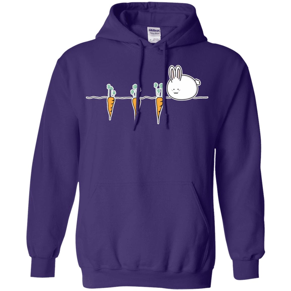 Sweatshirts Purple / S Kawaii Rabbit and Carrots Pullover Hoodie