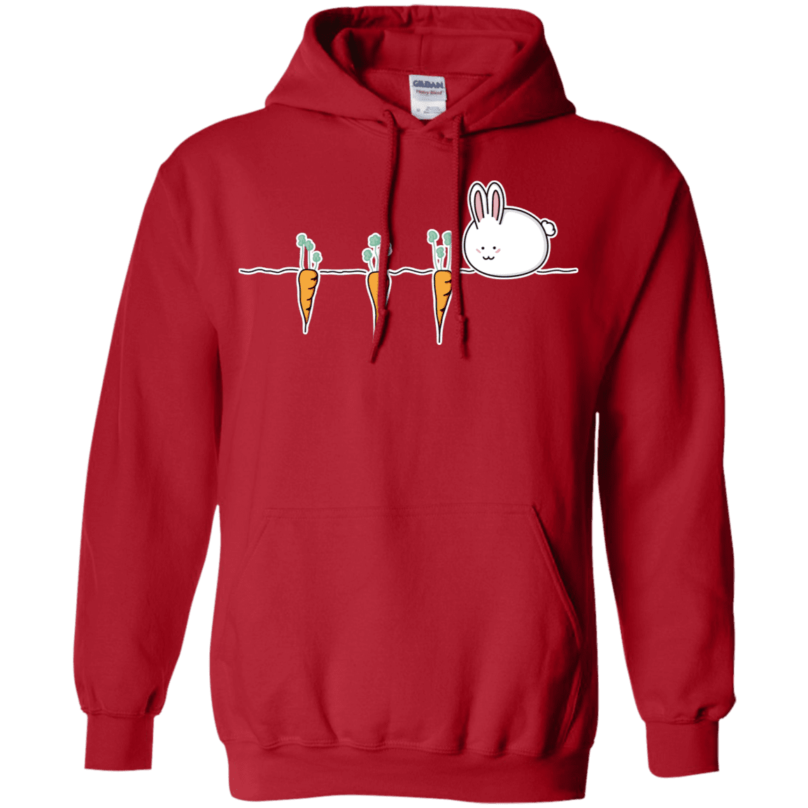 Sweatshirts Red / S Kawaii Rabbit and Carrots Pullover Hoodie