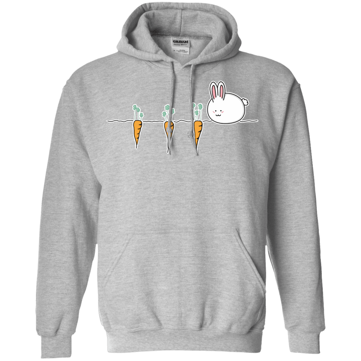 Sweatshirts Sport Grey / S Kawaii Rabbit and Carrots Pullover Hoodie