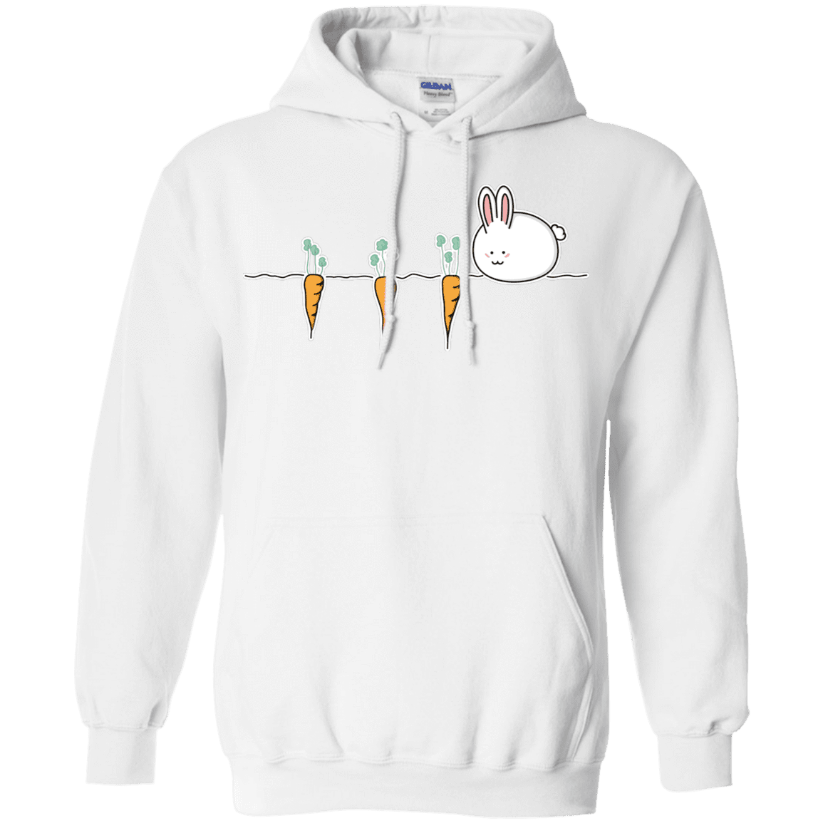 Sweatshirts White / S Kawaii Rabbit and Carrots Pullover Hoodie