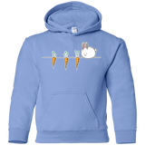 Sweatshirts Carolina Blue / YS Kawaii Rabbit and Carrots Youth Hoodie