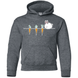 Sweatshirts Dark Heather / YS Kawaii Rabbit and Carrots Youth Hoodie