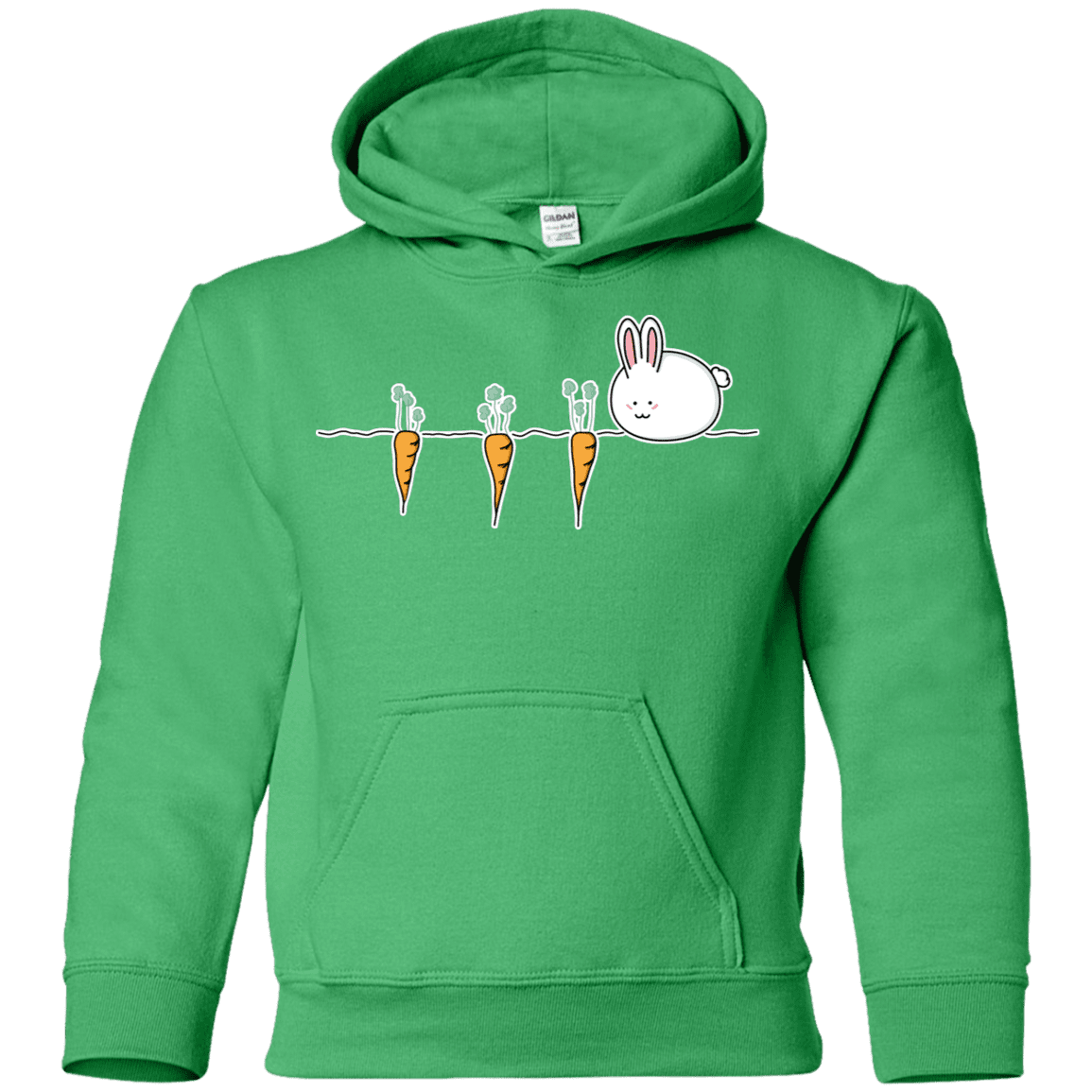 Sweatshirts Irish Green / YS Kawaii Rabbit and Carrots Youth Hoodie