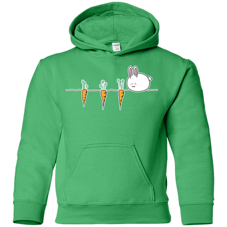 Sweatshirts Irish Green / YS Kawaii Rabbit and Carrots Youth Hoodie