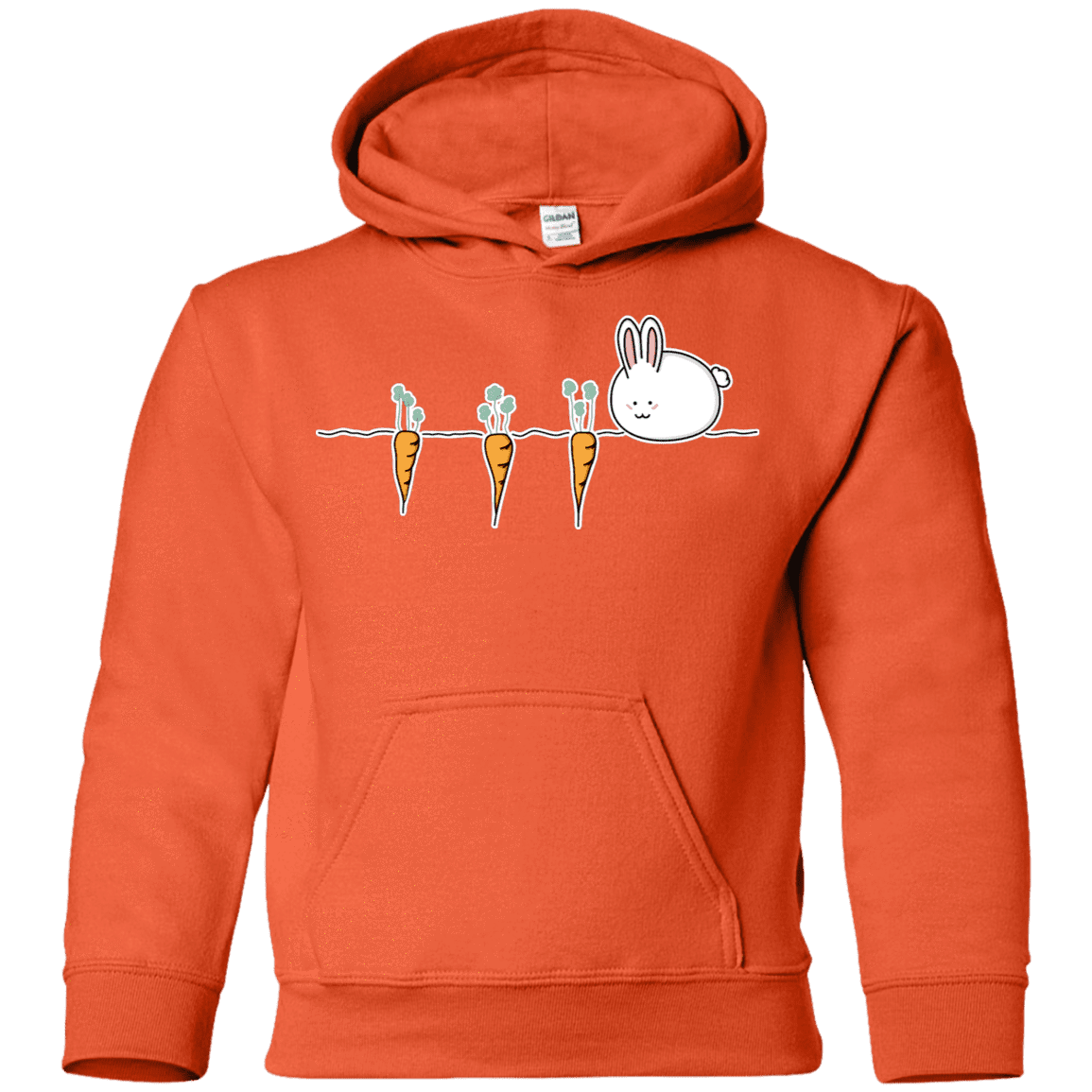 Sweatshirts Orange / YS Kawaii Rabbit and Carrots Youth Hoodie