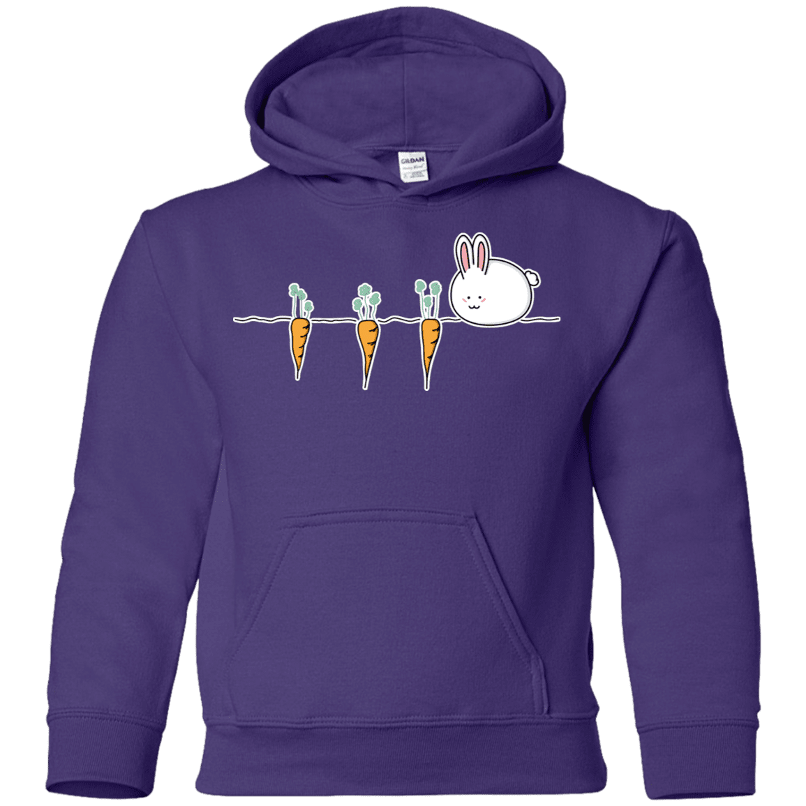 Sweatshirts Purple / YS Kawaii Rabbit and Carrots Youth Hoodie