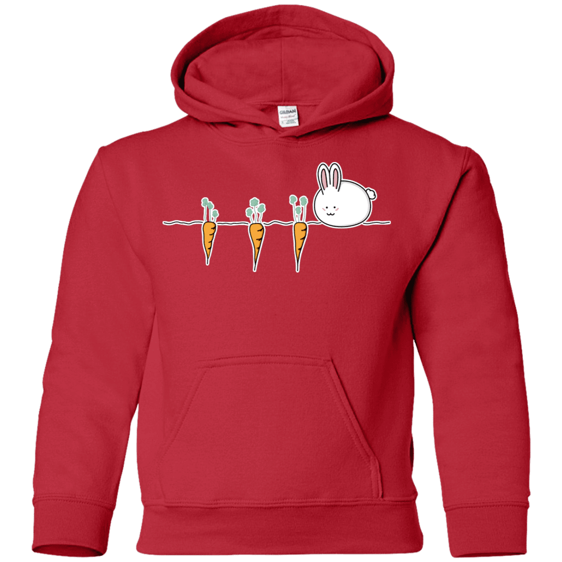 Sweatshirts Red / YS Kawaii Rabbit and Carrots Youth Hoodie