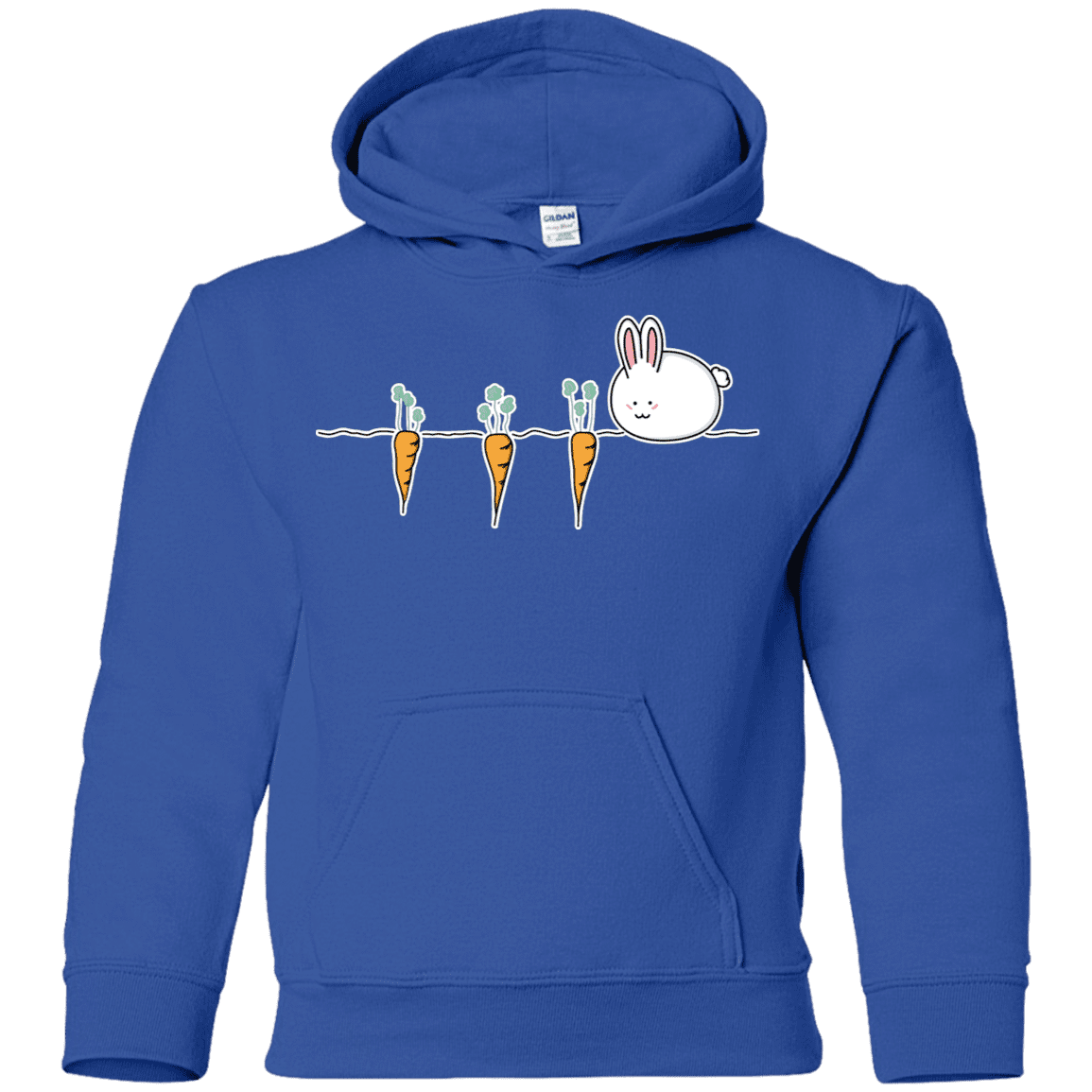 Sweatshirts Royal / YS Kawaii Rabbit and Carrots Youth Hoodie