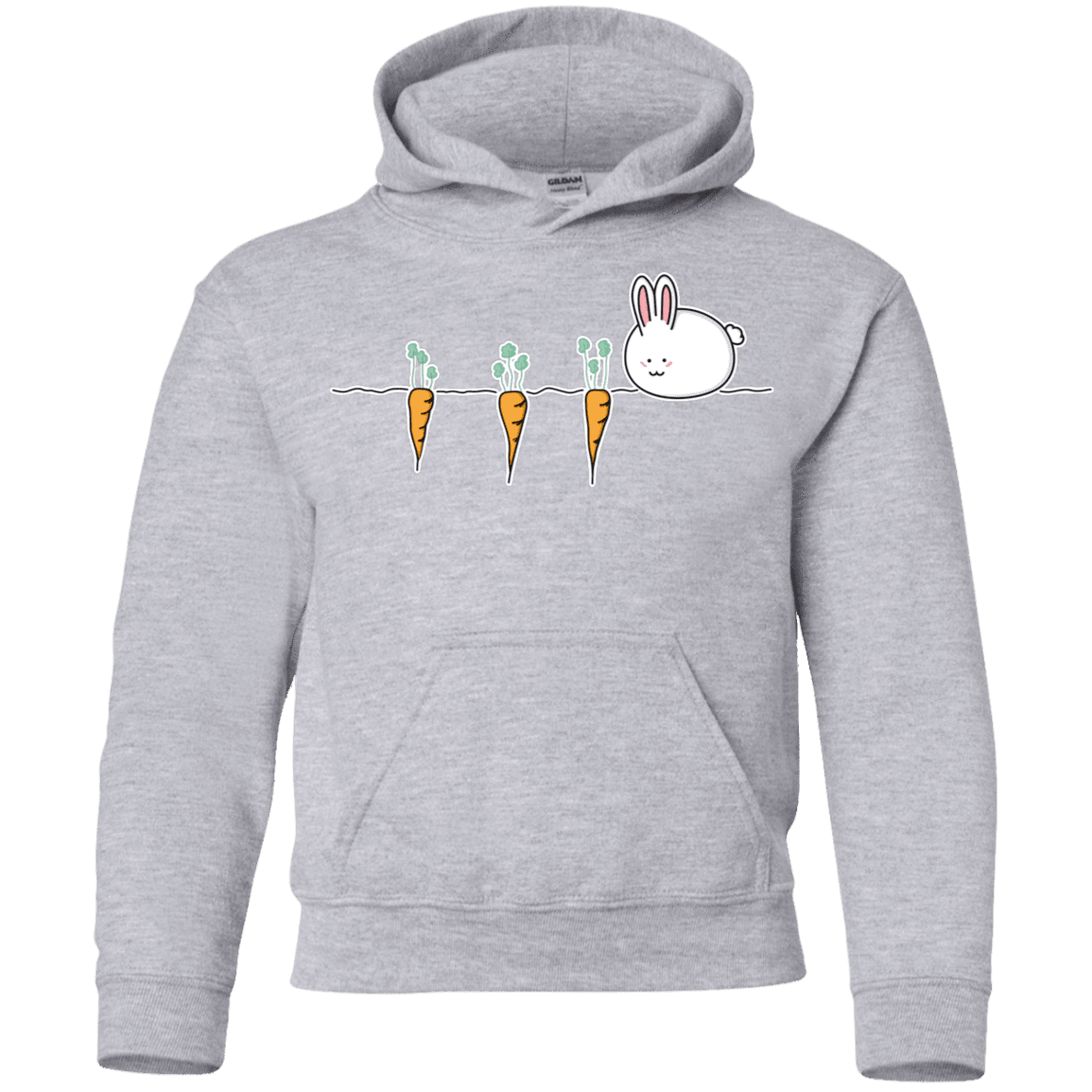 Sweatshirts Sport Grey / YS Kawaii Rabbit and Carrots Youth Hoodie