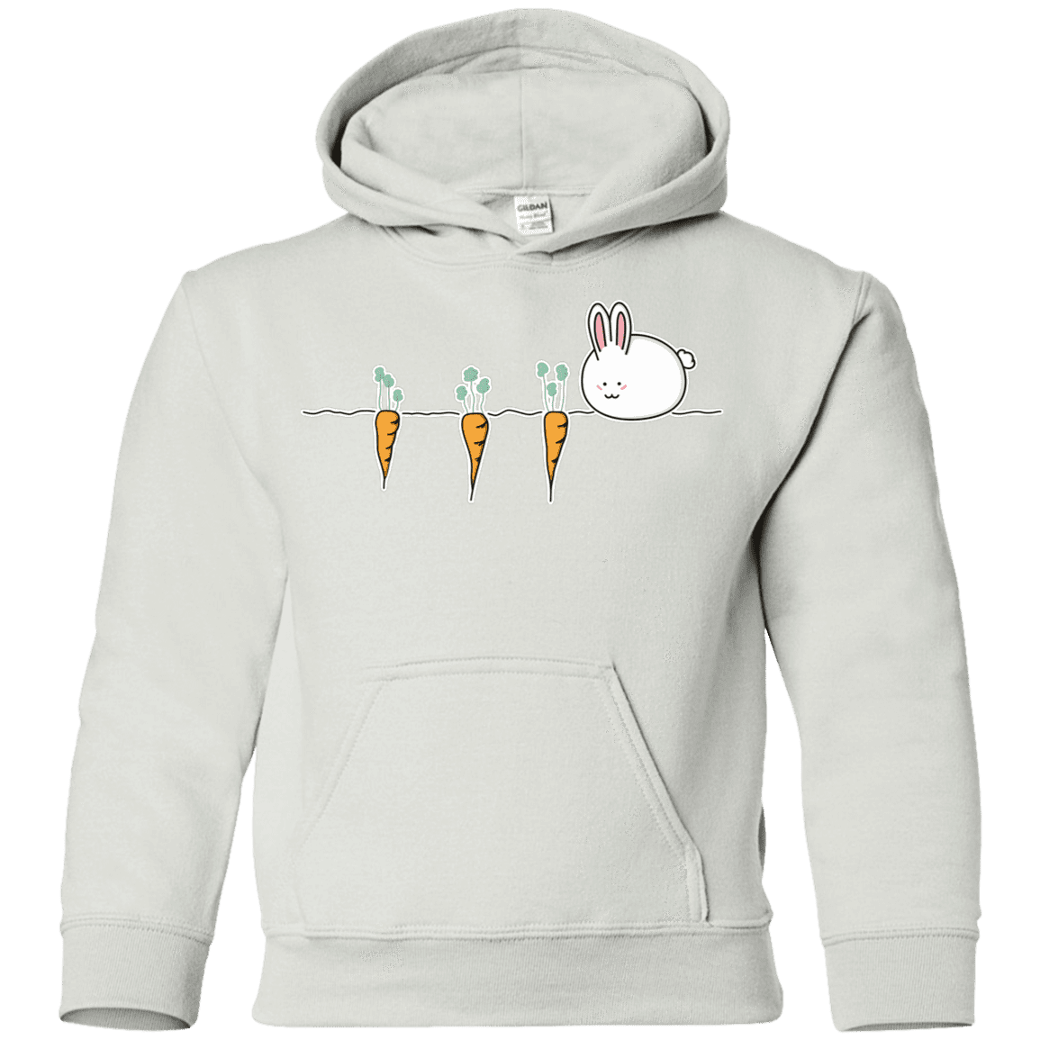 Sweatshirts White / YS Kawaii Rabbit and Carrots Youth Hoodie