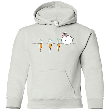 Sweatshirts White / YS Kawaii Rabbit and Carrots Youth Hoodie