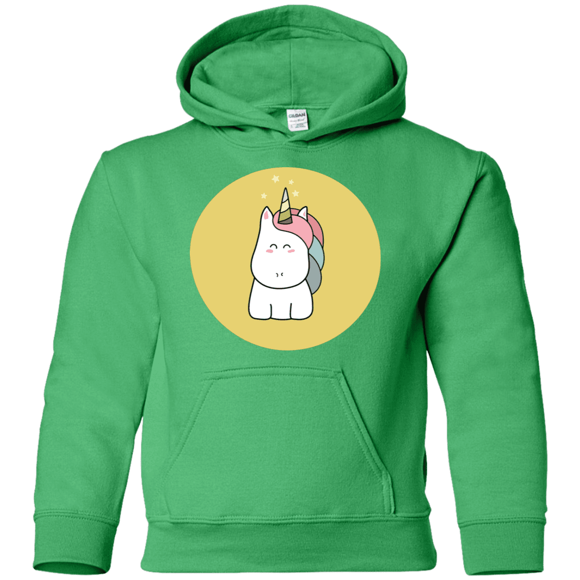 Sweatshirts Irish Green / YS Kawaii Unicorn Youth Hoodie