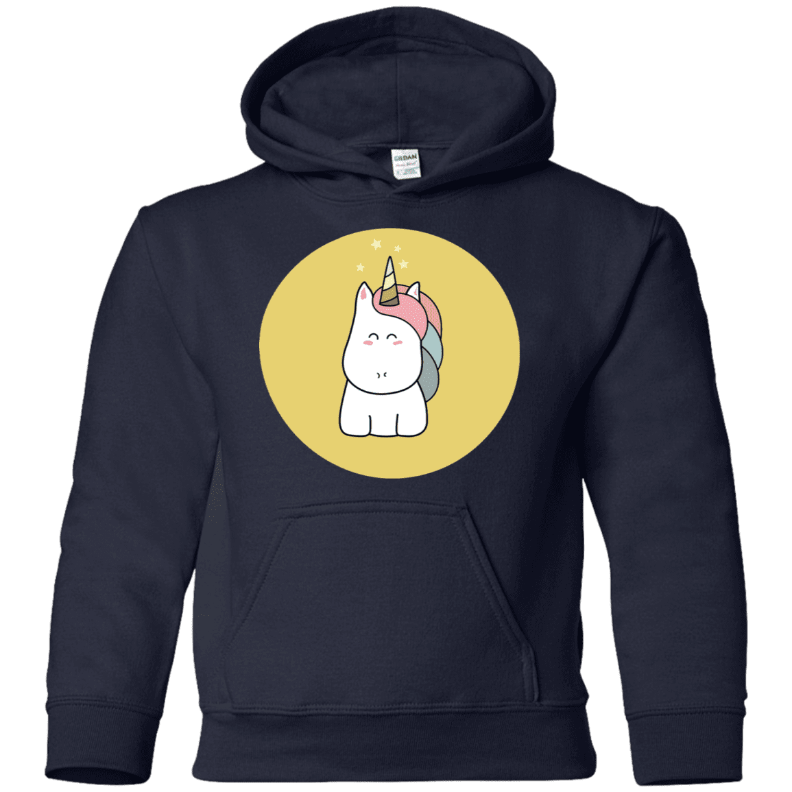 Sweatshirts Navy / YS Kawaii Unicorn Youth Hoodie