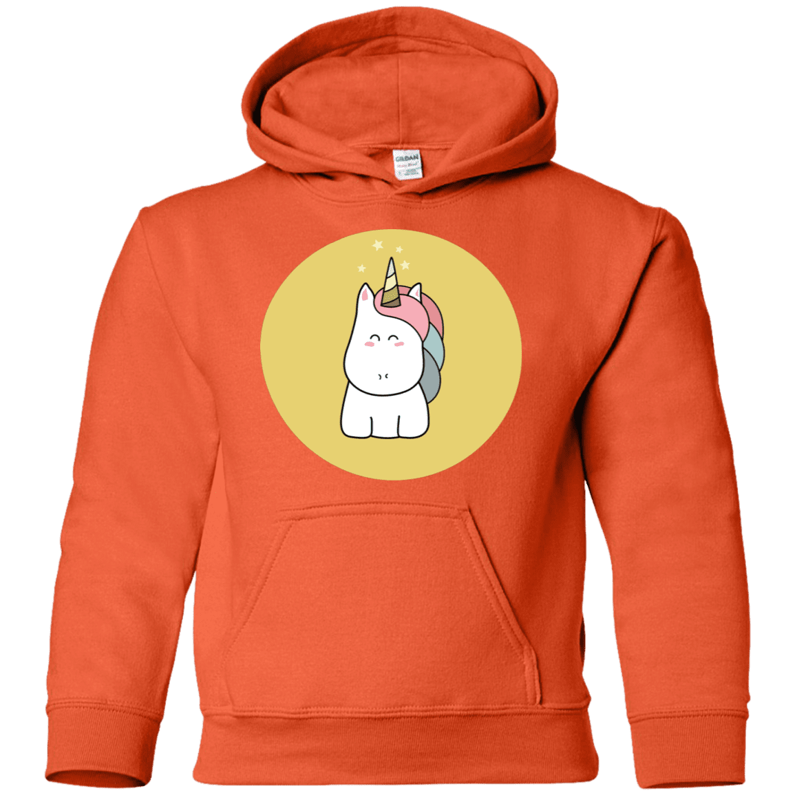 Sweatshirts Orange / YS Kawaii Unicorn Youth Hoodie