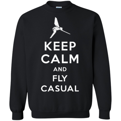 Sweatshirts Black / Small Keep Calm and Fly Casual Crewneck Sweatshirt