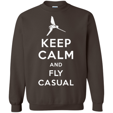 Sweatshirts Dark Chocolate / Small Keep Calm and Fly Casual Crewneck Sweatshirt