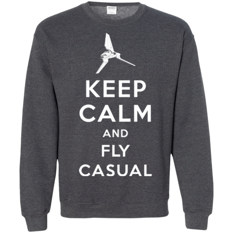 Sweatshirts Dark Heather / Small Keep Calm and Fly Casual Crewneck Sweatshirt