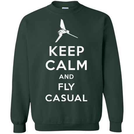 Sweatshirts Forest Green / Small Keep Calm and Fly Casual Crewneck Sweatshirt