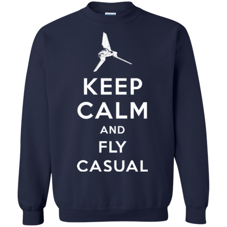 Sweatshirts Navy / Small Keep Calm and Fly Casual Crewneck Sweatshirt