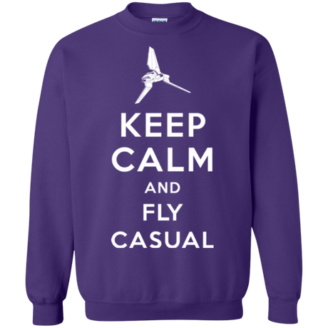 Sweatshirts Purple / Small Keep Calm and Fly Casual Crewneck Sweatshirt